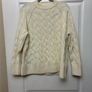 Aerie Cozy Cable Knit Sweater in Cream
